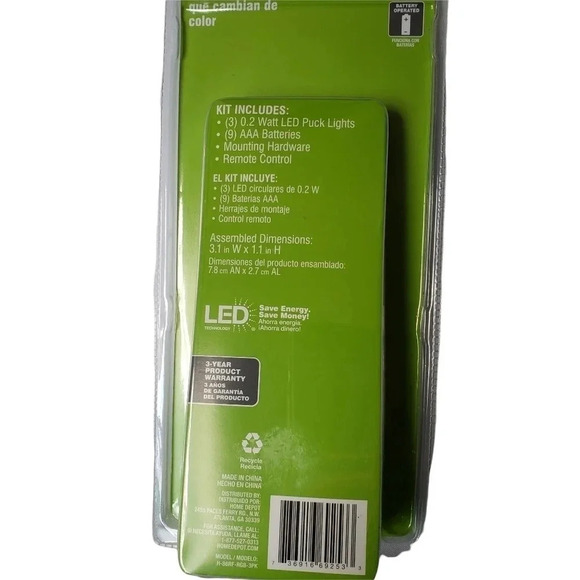 Commercial Electric Remote Control 3.11 in. LED White Color Changing Puck L - Picture 4 of 5